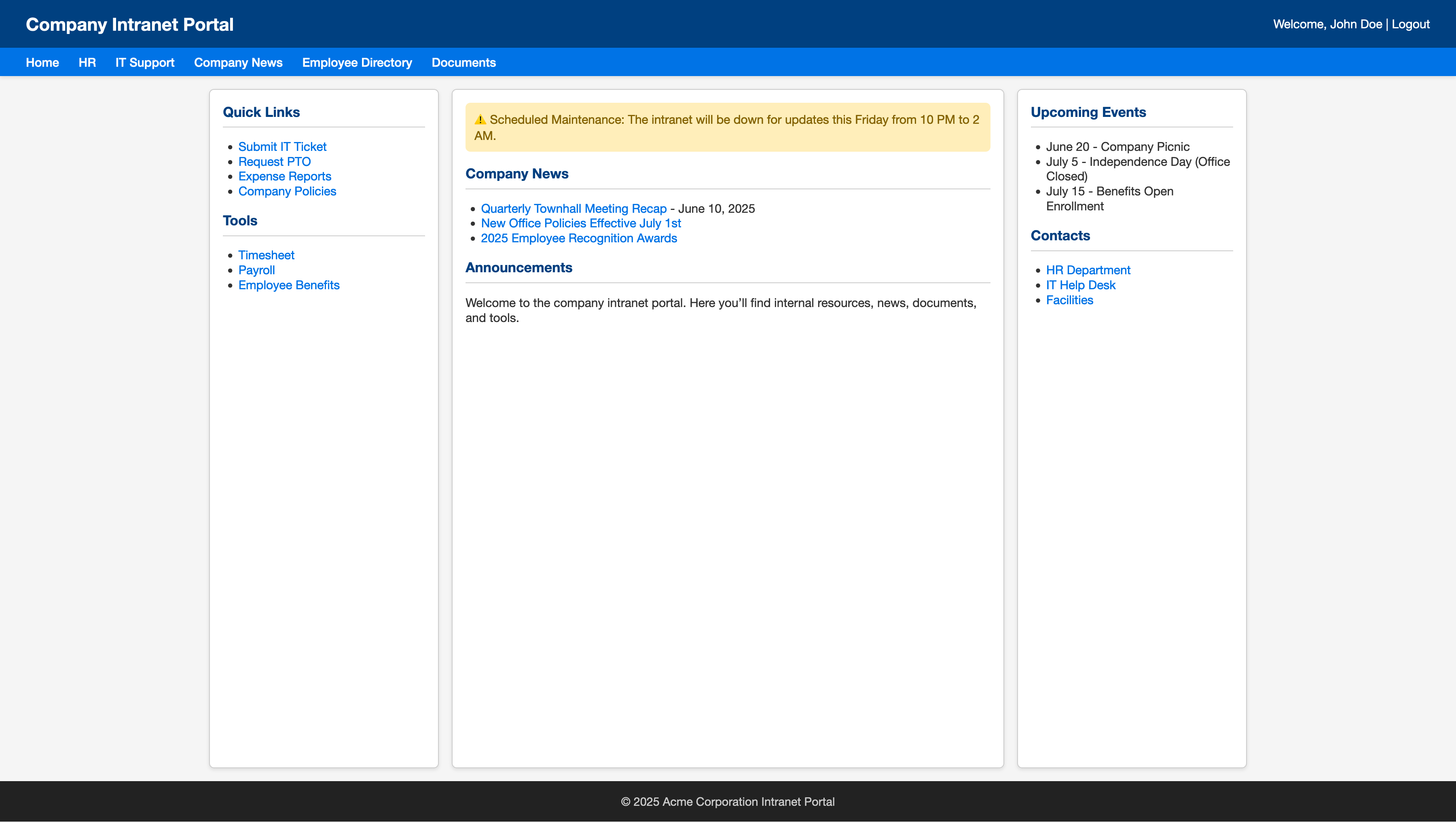 Intranet Portal