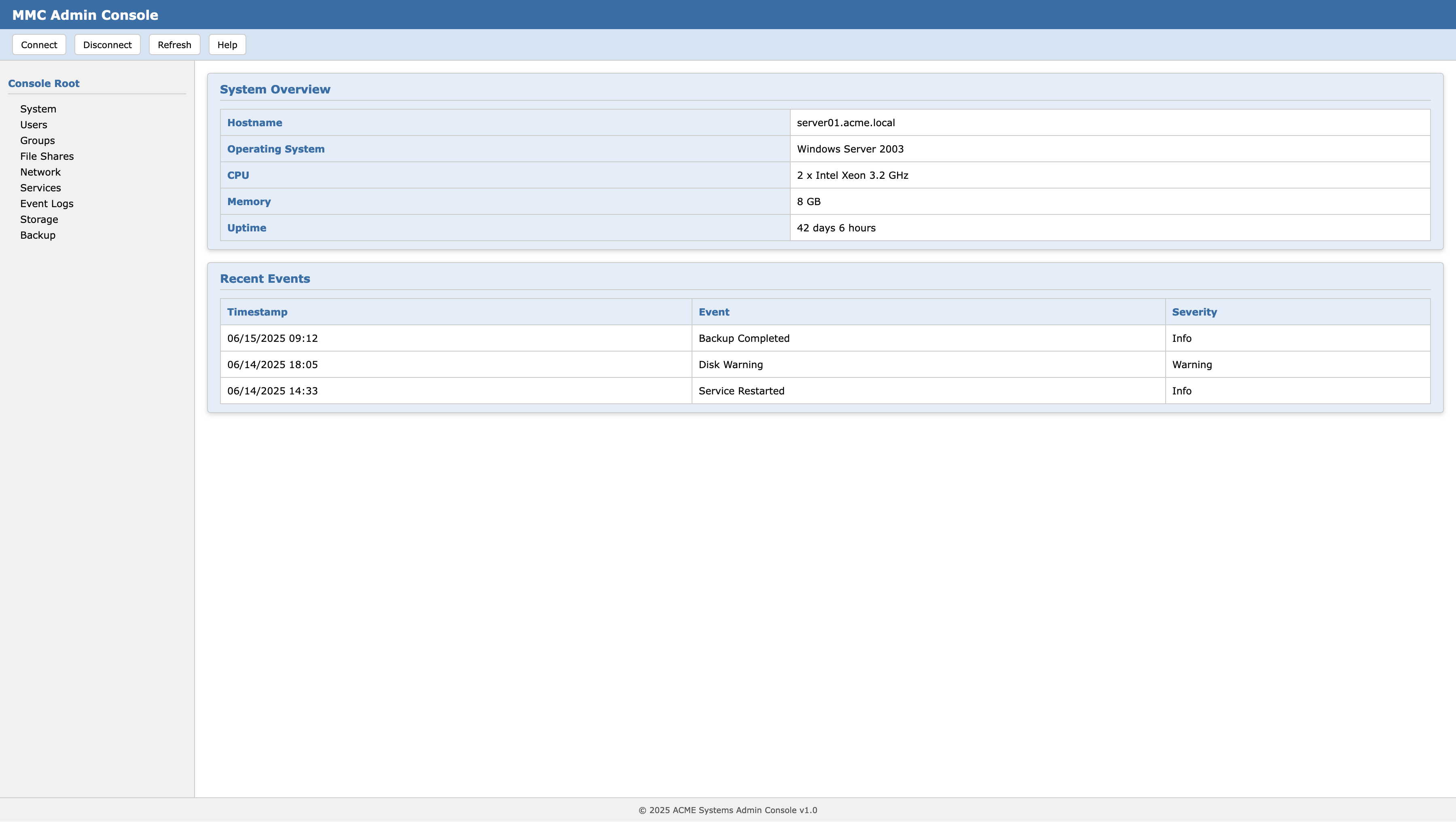 MMC Admin Console
